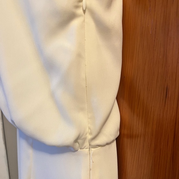 LULU’s Love at Dusk Cream One-Shoulder Asymmetrical Fringe Midi Dress - small - Picture 2 of 3